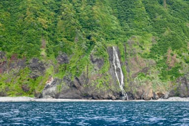 Water falls to the ocean
